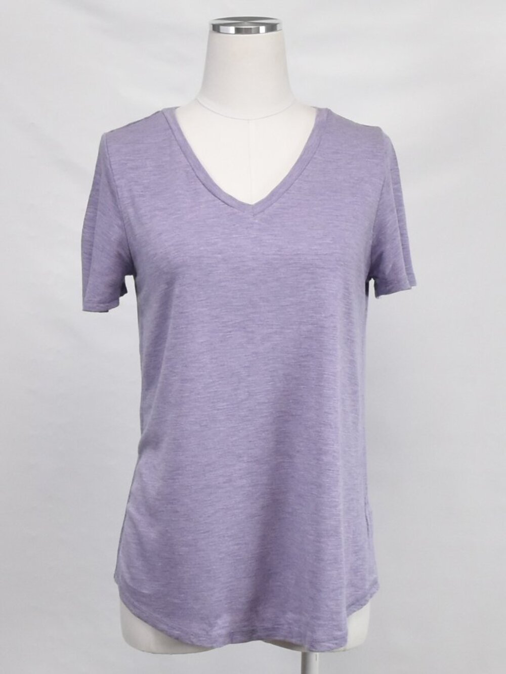Jessica Simpson Heathered Lavender V-Neck Flutter Sleeve Tee